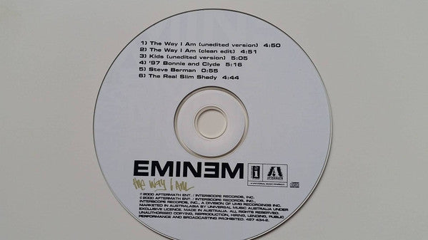 Eminem : The Way I Am (CD, Maxi, Car)
