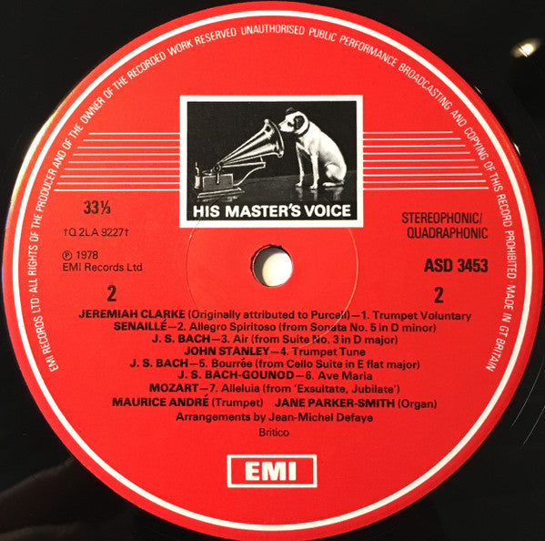 Maurice André · Jane Parker-Smith : Music For Trumpet & Organ (LP, Album, Quad)