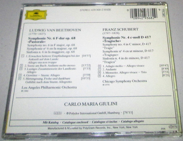 Carlo Maria Giulini Conducts Ludwig van Beethoven / Franz Schubert : "Pastoral" Symphony / Symphony No. 4 (CD, Comp, Ltd)