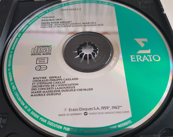 Duruflé*, Marie-Madeleine Duruflé-Chevalier, Chorales Philippe Caillard* et Stephane Caillat*, Orchestre De L'Association Des Concerts Lamoureux : Requiem Op.9 - Pièces Pour Orgue = Organ Works (CD, Album, Comp, RE)