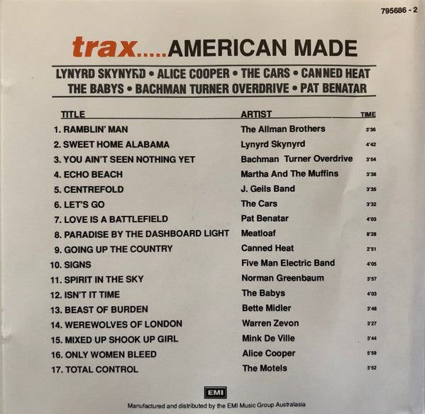 Various : Trax... American Made (CD, Comp)