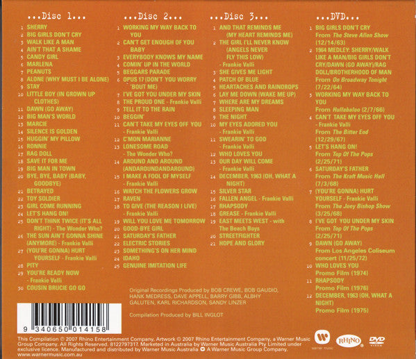Frankie Valli & The 4 Seasons* : Jersey Beat... The Music Of Frankie Valli & The 4 Seasons (3xCD, Comp, RE, RM + DVD-V, RE, NTSC + Box, Comp, )