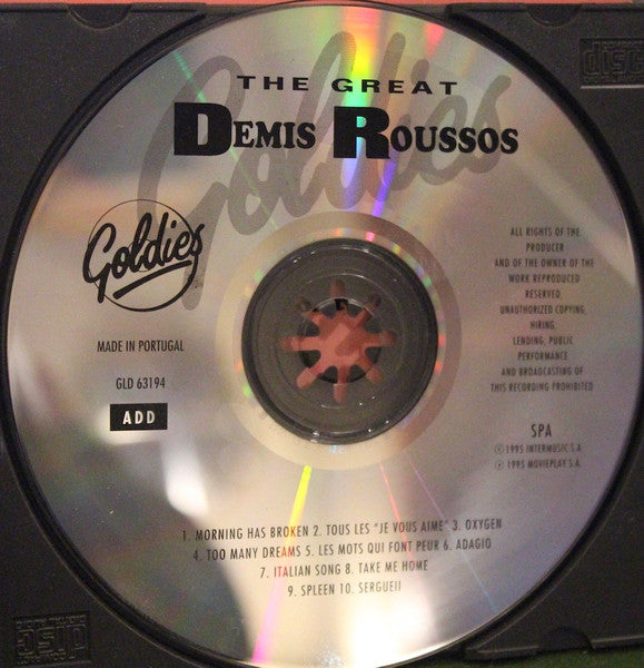Demis Roussos : The Great Demis Roussos (CD, Comp)