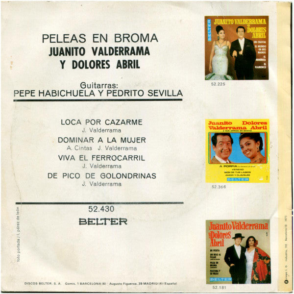 Juanito Valderrama Y Dolores Abril : Peleas En Broma (7", EP)