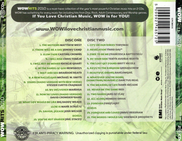 Various : WOW Hits 2010 (2xCD, Album, Comp)