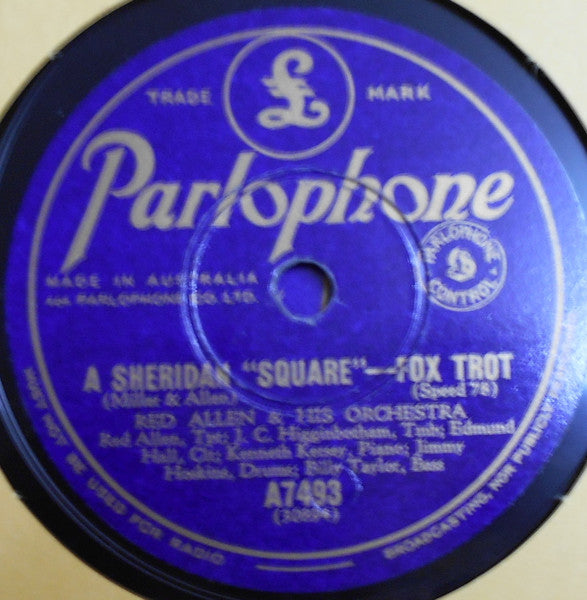 Henry "Red" Allen And His Orchestra : K.K. Boogie / A Sheridan "Square" (Shellac, 10")