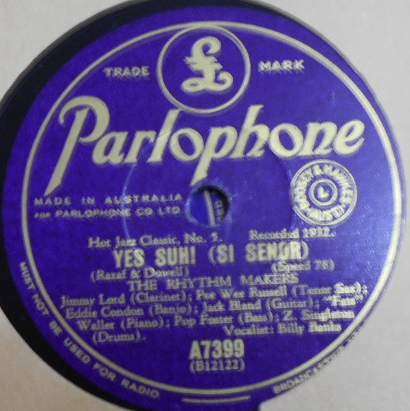 The Rhythm Makers* : Yellow Dog Blues / Yes Suh! (Shellac, 10")
