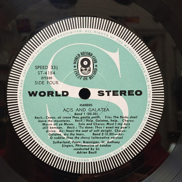 Handel* / Sutherland* / Pears* / Boult* : Acis & Galatea (2xLP, Album, Club + Box)