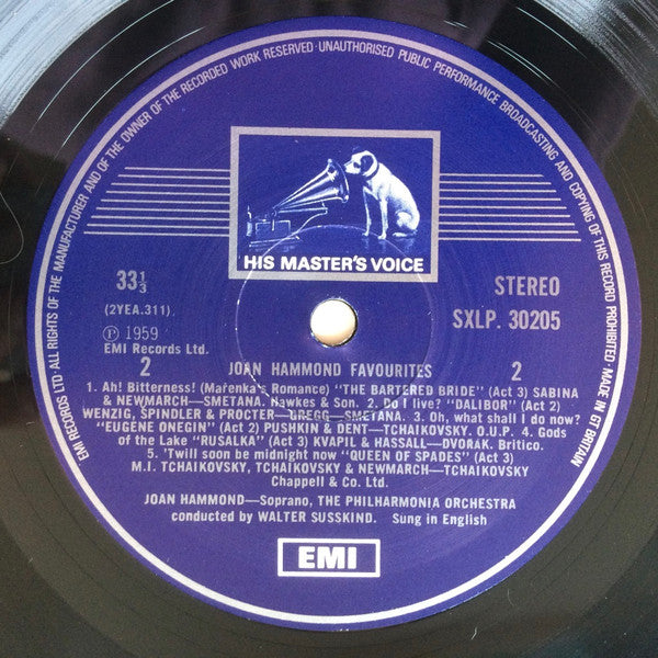 Joan Hammond : Favourites (LP, RE, RP)