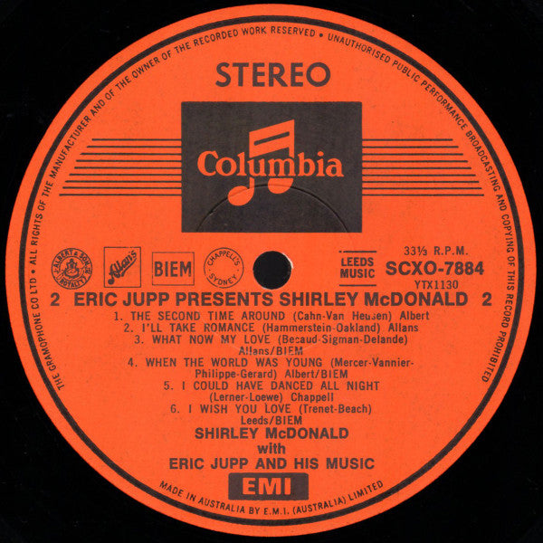 Eric Jupp Presents Shirley McDonald : Eric Jupp Presents Shirley McDonald (LP)