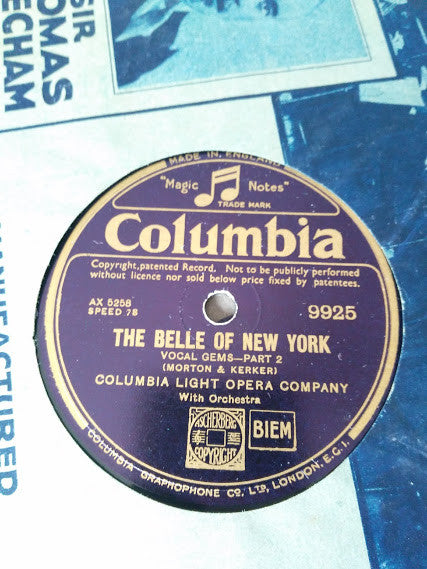 Columbia Light Opera Company : The Belle Of New York - Vocal Gems (Shellac, 12")