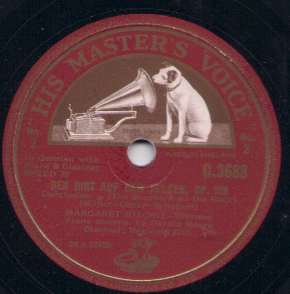 Margaret Ritchie : Der Hirt Auf Dem Felsen, Op. 129 (Shellac, 12")