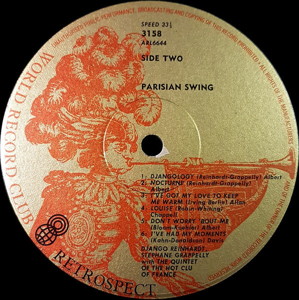 Django Reinhardt · Stéphane Grappelli With Quintette Du Hot Club De France : Parisian Swing (LP, Comp, Club)