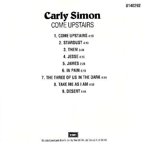 Carly Simon : Come Upstairs (CD, Album, RE)