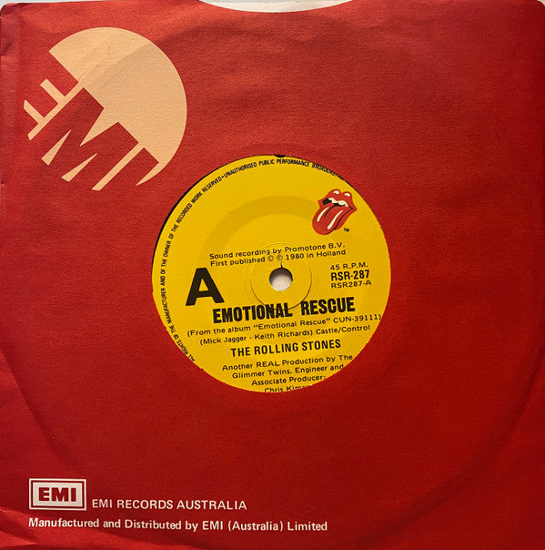 The Rolling Stones : Emotional Rescue (7", Single)