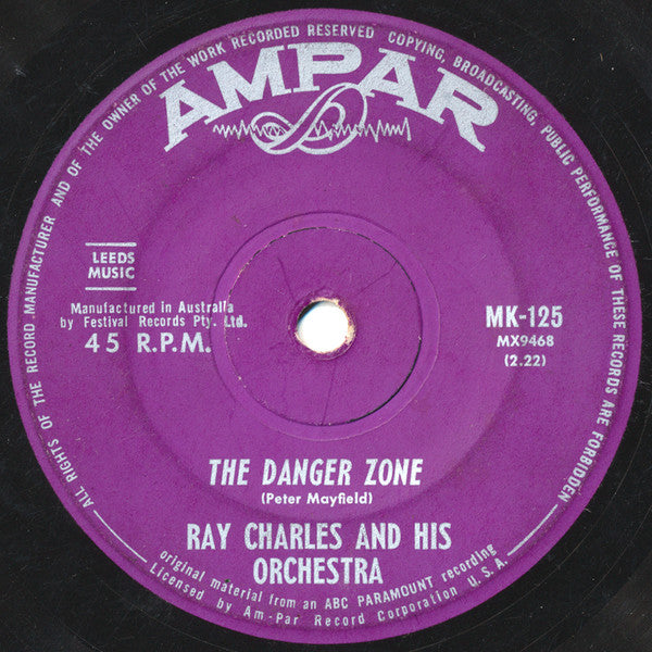 Ray Charles And His Orchestra : Hit The Road Jack / The Danger Zone (7", Single)