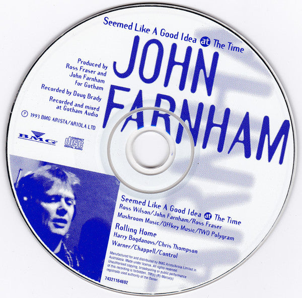 John Farnham : Seemed Like A Good Idea At The Time (CD, Single)
