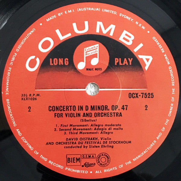 Max Bruch / Jean Sibelius - David Oistrach : Bruch Concerto No 1 / Sibelius Concerto (LP, Comp, Mono)