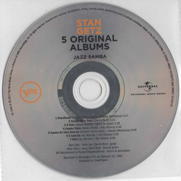 Stan Getz : 5 Original Albums, Vol. 2 (5xCD, Album, RE, RM + Box, Comp)