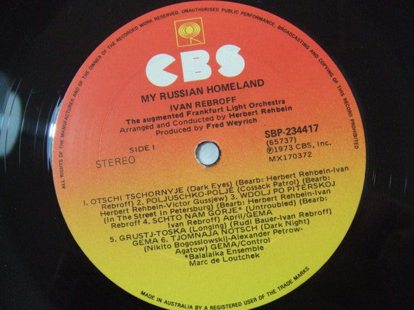 Ivan Rebroff : My Russian Homeland (LP)