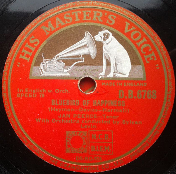Jan Peerce : Because / Bluebird Of Happiness (Shellac, 12")