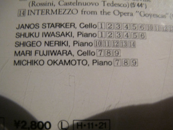 Janos Starker, Shuku Iwasaki, Shigeo Neriki : Your Cello Favourites (CD, Comp, Emp)