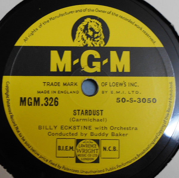 Billy Eckstine : I Wanna Be Loved / Stardust (Shellac, 10")