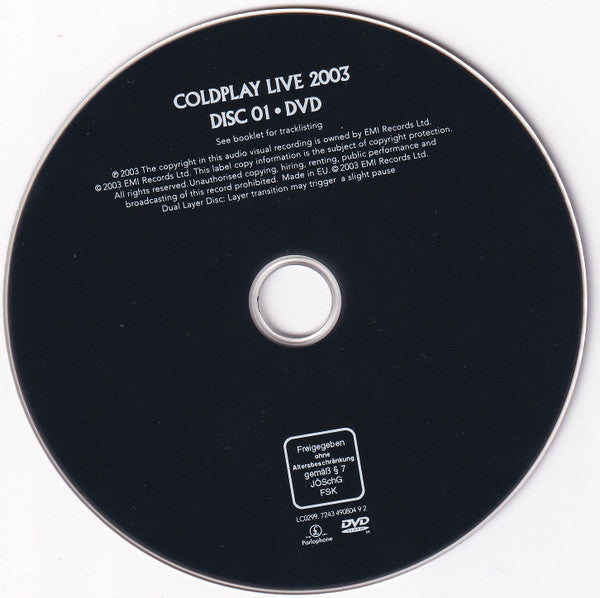 Coldplay : Live 2003 (DVD-V, PAL + CD, Album, Enh)