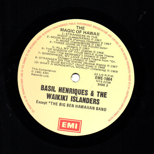 Basil Henriques And The Waikiki Islanders, Big Ben Hawaiian Band : The Magic Of Hawaii (LP, Comp, Club)