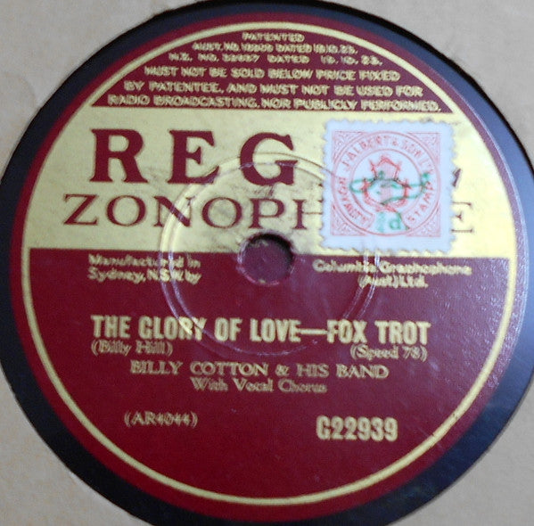 Billy Cotton And His Band : On Treasure Island / The Glory Of Love (Shellac, 10")