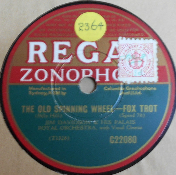 Jim Davidson & His New Palais Royal Orchestra : The Old Spinning Wheel / Little Locket Of Long Ago (Shellac, 10")