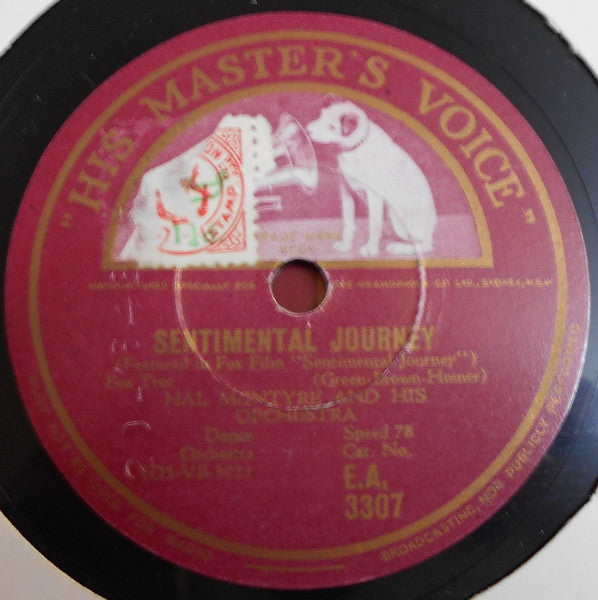 Hal McIntyre And His Orchestra : Sentimental Journey / I'll Buy That Dream (Shellac, 10")
