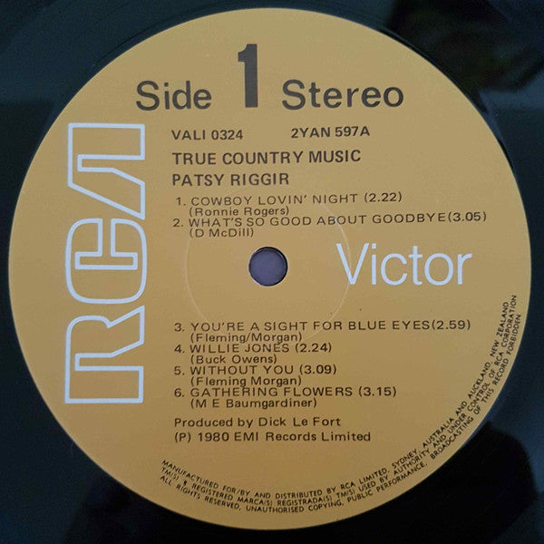 Patsy Riggir : True Country Music (LP, Album)