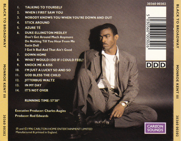 Monroe Kent III : Black To Broadway (CD, Album)