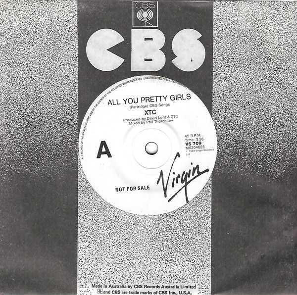 XTC : All You Pretty Girls (7", Single, Promo)