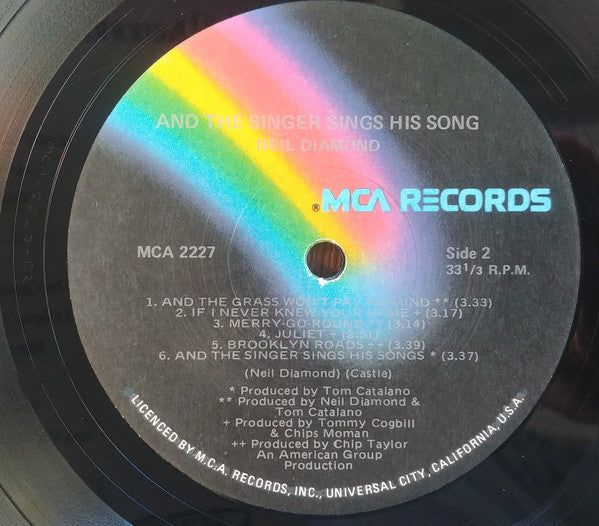 Neil Diamond : And The Singer Sings His Song (LP, Comp)
