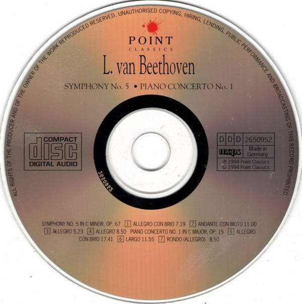 Ludwig van Beethoven : Symphony No.5 - Piano Concerto No.1 (CD, Album)