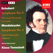 Felix Mendelssohn-Bartholdy, Franz Schubert, Berliner Philharmoniker, Klaus Tennstedt : Symphony No. 9 'The Great' / Symphony No. 4 'Italian' (CD, Comp)