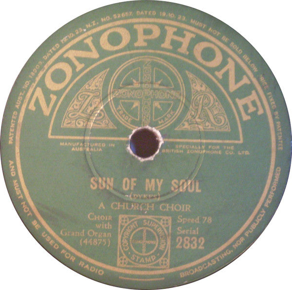 Unknown Artist : Abide With Me / Sun Of My Soul (Shellac, 10")