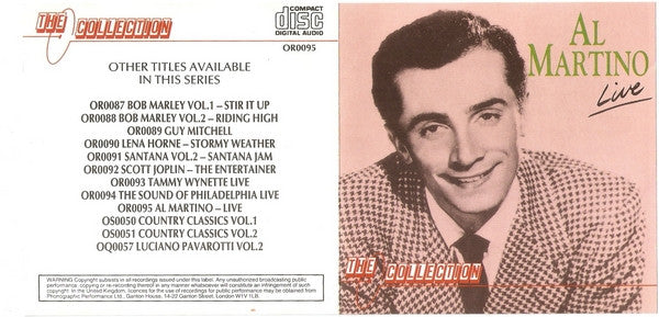 Al Martino : Al Martino Live (CD, Comp, MP)