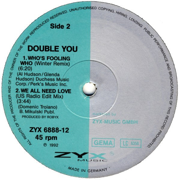 Double You : Who's Fooling Who (12", Maxi)