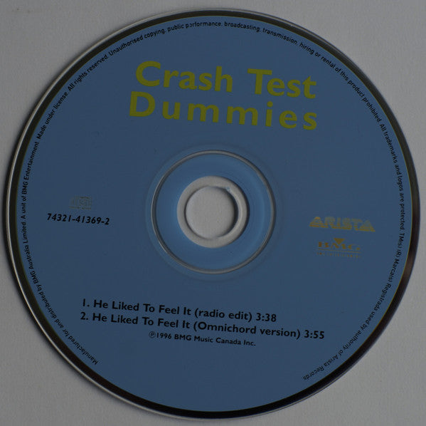 Crash Test Dummies : He Liked To Feel It (CD, Single)
