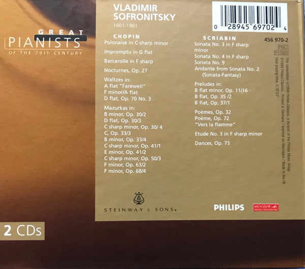 Vladimir Sofronitsky : Vladimir Sofronitsky (2xCD, Comp)