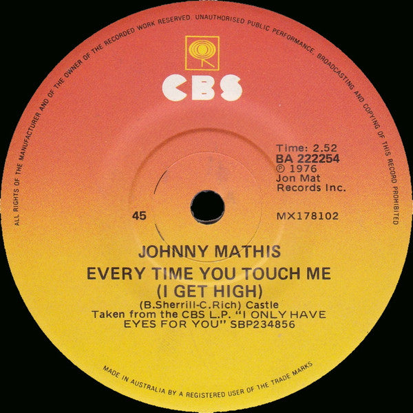 Johnny Mathis : When A Child Is Born (Soleado) (7", Single)