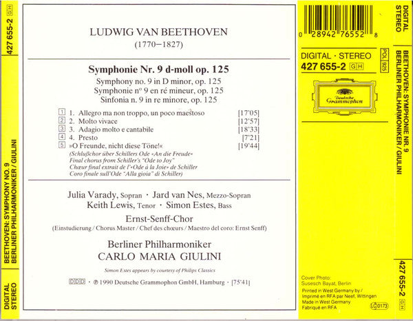 Beethoven*, Berliner Philharmoniker, Carlo Maria Giulini : Symphonie No. 9 (CD, Album)
