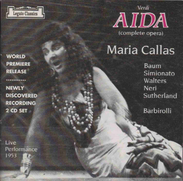 Giuseppe Verdi, Maria Callas, Kurt Baum, Sir John Barbirolli : Aida (2xCD, Mono)