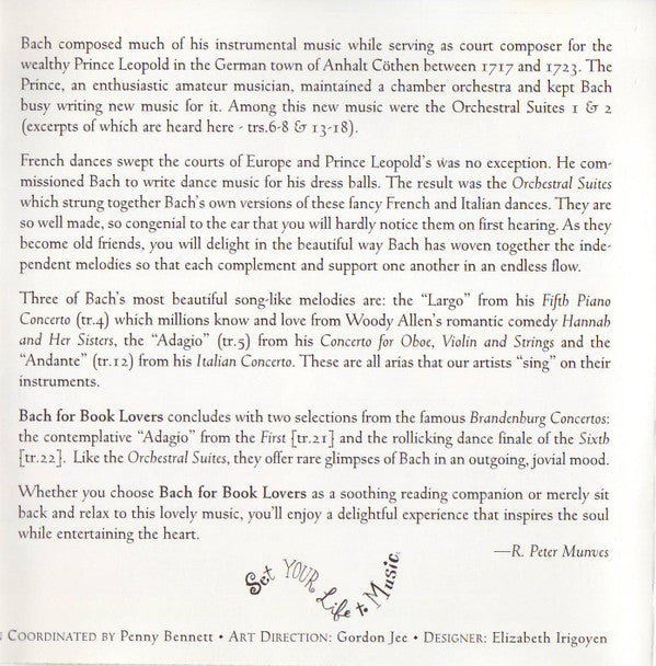 Johann Sebastian Bach : Bach For Book Lovers (A Soothing Companion For Reading) (CD, Comp)