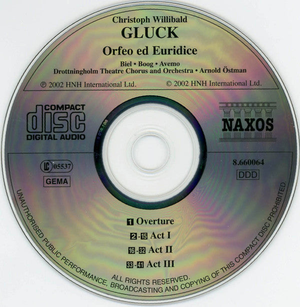 Gluck*, Ann-Christine Biel*, Maya Boog, Kerstin Avemo, Drottningholm Theatre Chorus And Drottningholm Theatre Orchestra, Arnold Östman : Orfeo Ed Euridice (First Vienna Version, 1762) (CD, Album)