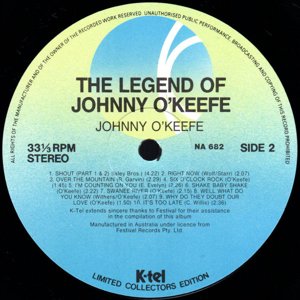 Johnny O'Keefe : The Legend of Johnny O'Keefe: 20 Greatest Hits (LP, Comp)