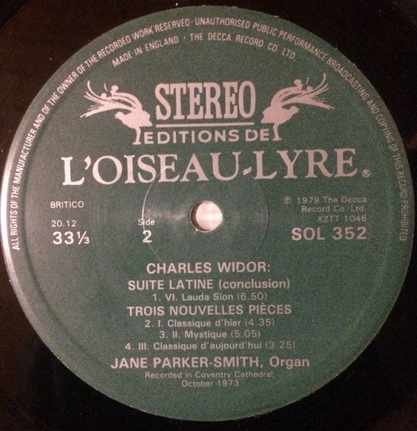 Charles Widor*, Jane Parker-Smith : Suite Latine / Trois Nouvelles Pièces (LP, Album)
